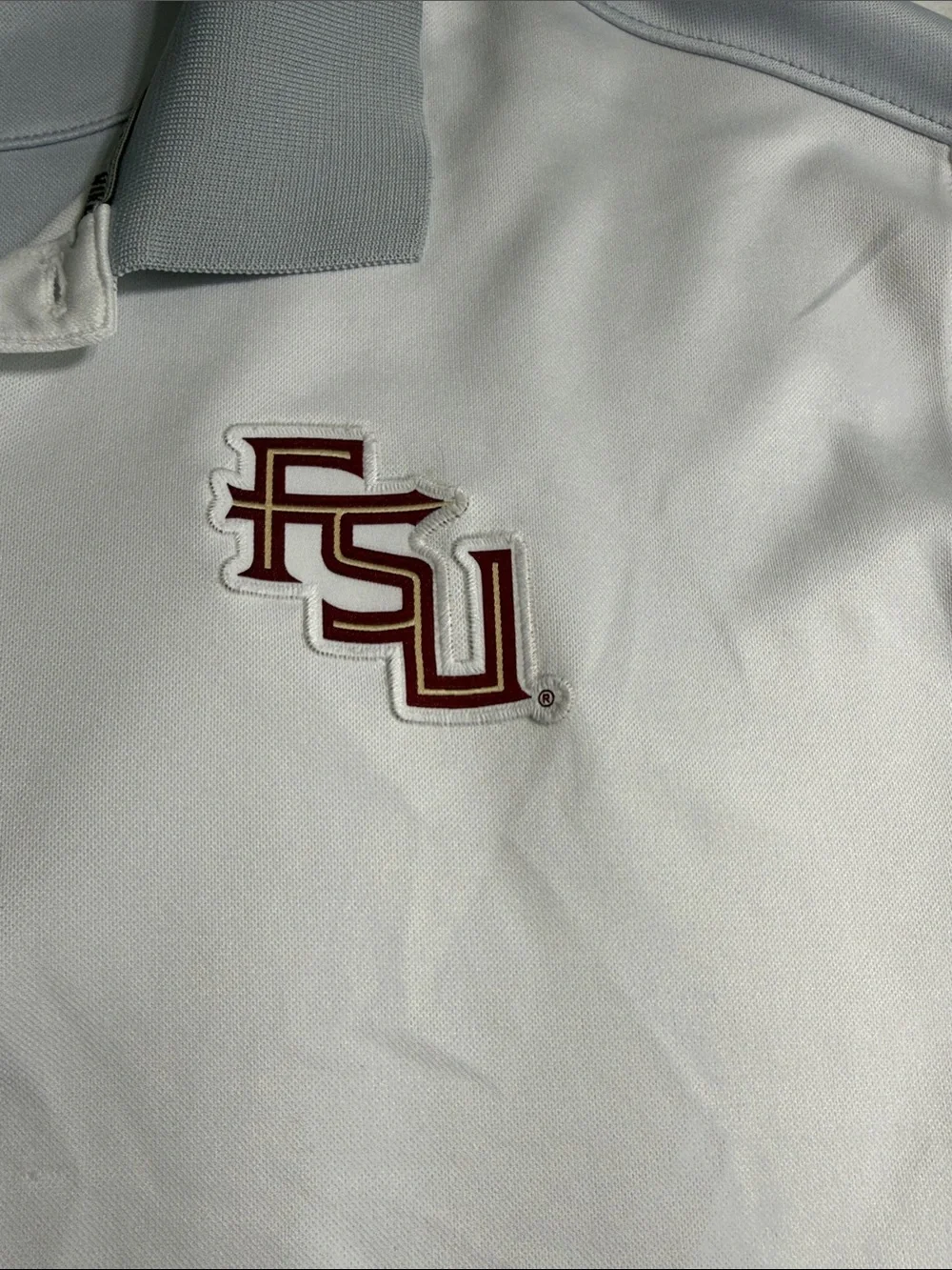 Nike White & Gray FSU Men's Polo Shirt